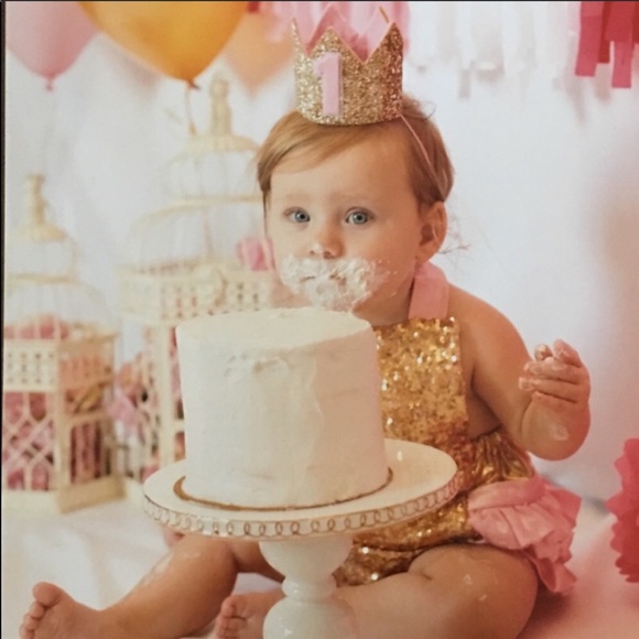 Baby pink and gold romper - Picture 4 of 5